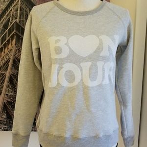 Junkfood XS Bon Jour Heart Sweatshirt